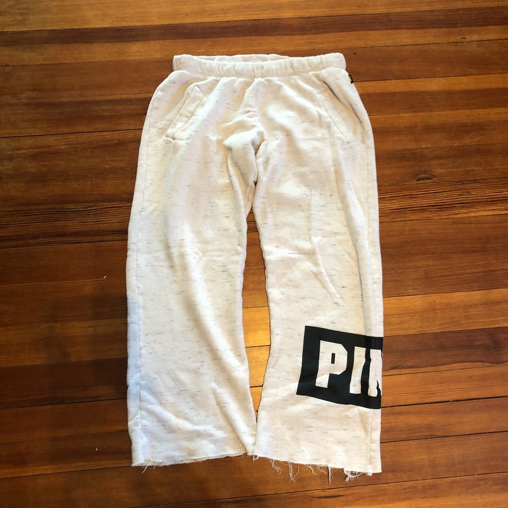 PINK by Victoria Secret Wide Leg Cream Sweats